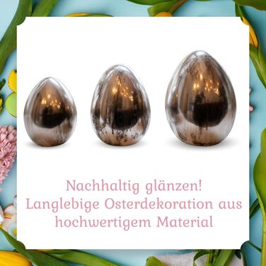 Набір декоративних фігурок Heitmann керамічна пасхальна прикраса під порцеляну, для встановлення, біла, приблизно 12,5 x 10,5 x 8 см (яйця - сріблясті матові)