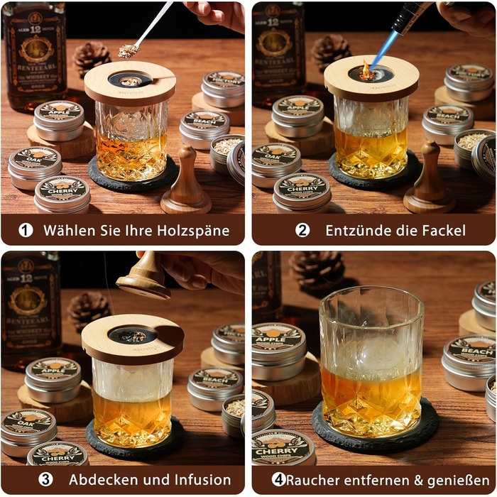 Набор для копчения виски с факелом 6 вкусов ASOVNIS