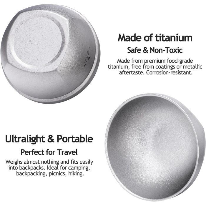 Набор титановых лоханок для кемпинга 500 и 800 мл Boundless Voyage
