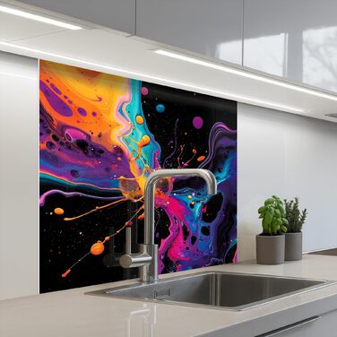 Кухонний фартух 60x80 см Самоклеючий захисний щиток для кухонної стіни Кухонний фартух Кухонні фасади Кухонні фартухи Кухонна стіна Вода - Пейзаж - (Барвистий - Кольоровий, 80 x 80 см)