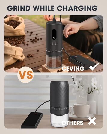 Портативна кавомолка з можливістю помелу під час заряджання CEVING
