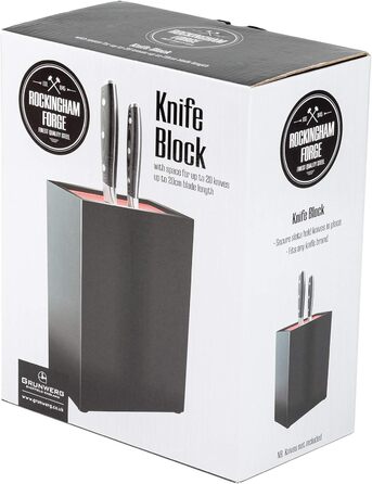 Блок ножів Rockingham Forge, пластик, похилий дизайн, порожній блок ножів (глянцевий чорний)