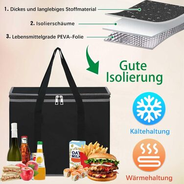 Велика термосумка 30 л чорна DSDCDJ