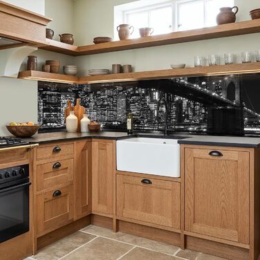 Кухонний фартух 60x80 см Самоклеючий настінний захисний екран для кухні Кухонний фартух Кухонні фасади Кухонні фартухи Кухонна стіна Вода - Пейзаж - (Нью-Йорк - Міст, 60 x 250 см)