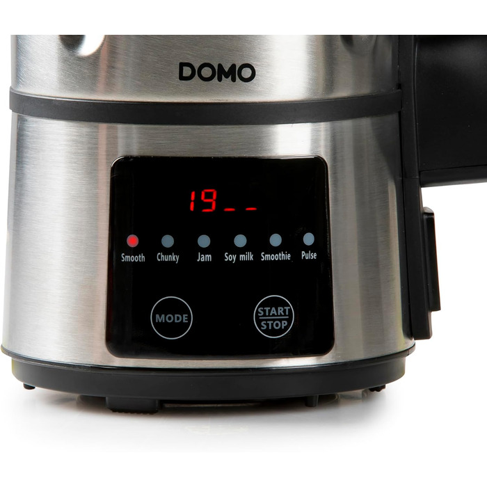 Суповарка DOMO DO727BL 1,2 л Стаціонарний міксер з 6 автоматичними програмами Нержавіюча сталь/Чорний