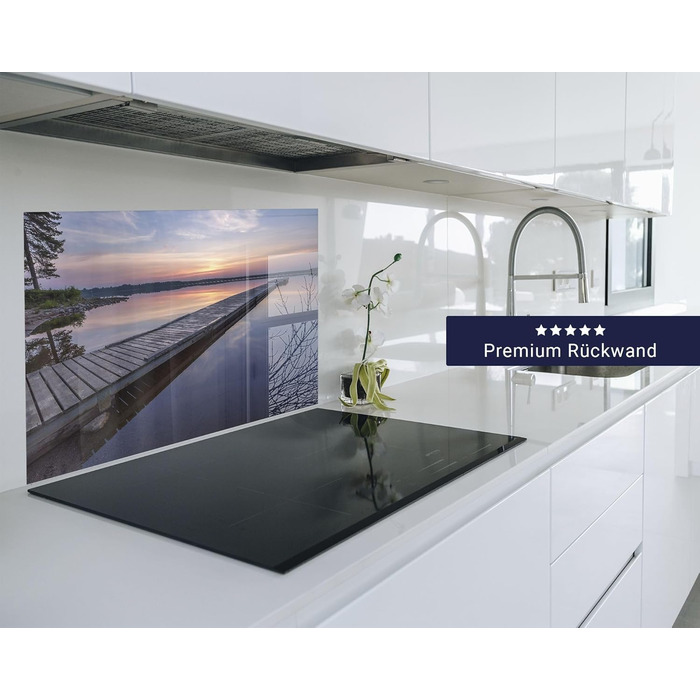 Кухонний фартух timalo зі скляним ефектом акрилове скло 2 мм Захист від бризок для плити, скляний фартух, акрилові скляні стінові панелі, захисна панель для фартуха Бетонно-синьо-сірий (60x52 см, 207- Seeblick)