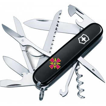 Нож Victorinox Huntsman Army 91мм/15funk/черный/Эмблема ВСУ