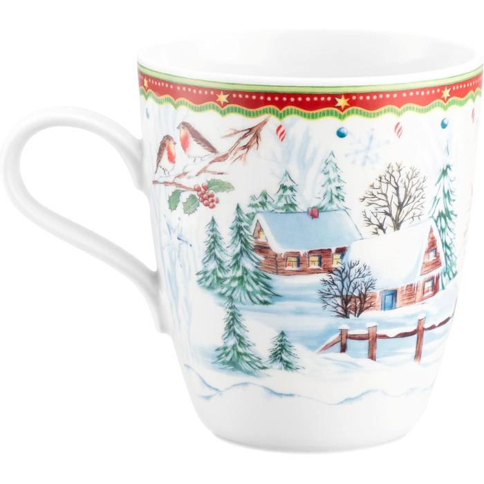 Різдвяна кружка з ручкою, різдвяна машина, порцеляна, 400 мл, 65296 -