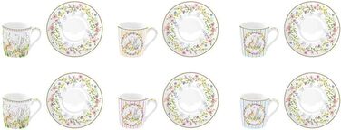 Набор из 6 фарфорових пасхальных кофейных чашек с блюдцами Easy Life