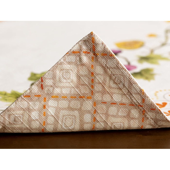 Бавовняні килимки для серветок, набір з 4 шт. , декоративні килимки для серветок, пасхальні килимки, що миються, для свят, вечерь, весни, літа (33 см x 48 см) (20 - Гарбузовий сад - Хмарно-кремовий), 39Hermine 100