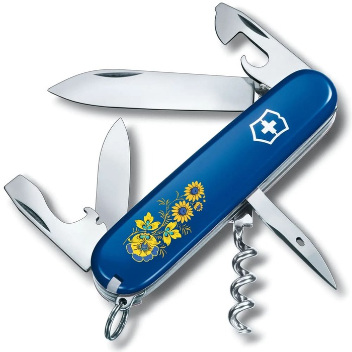 Ніж Victorinox Spartan Ukraine 91мм/12функ/син /Квіти