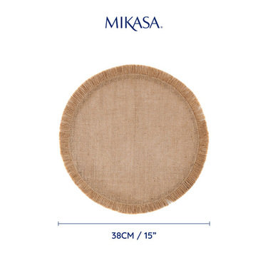 Набор плейсматов Mikasa Round Woven, гессиан, диам. 38 см, 4 пр.