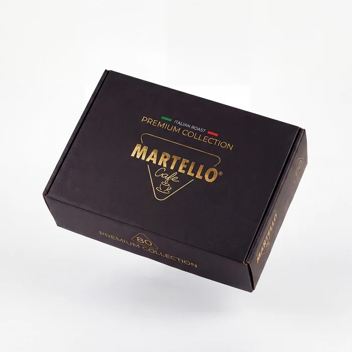 Кофемашина капсульная белая Smart Martello и набор 80 кофейных капсул Premium Selection Box Martello