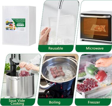 Вакуумные пакеты 100 пакетов 20 x 30 см Vinabo