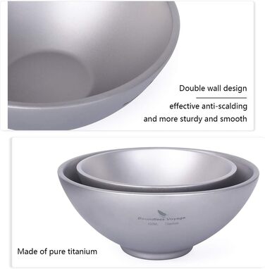 Титанова миска для кемпінгу 450 мл iBasingo