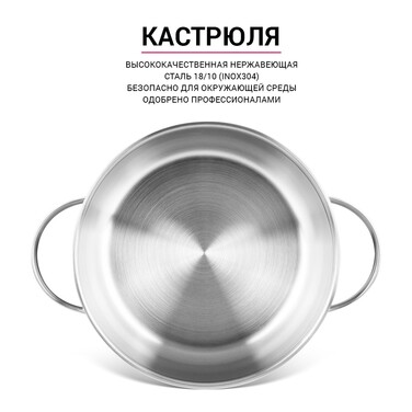 Набір посуду Fissman GABRIELA 8 предметів зі скляними кришками (15816)