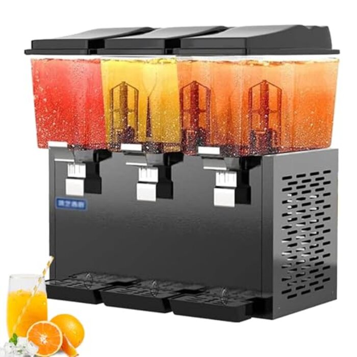 Професійний диспенсер для напоїв з терморегулятором для охолоджених напоїв 48 л чорний Generisch