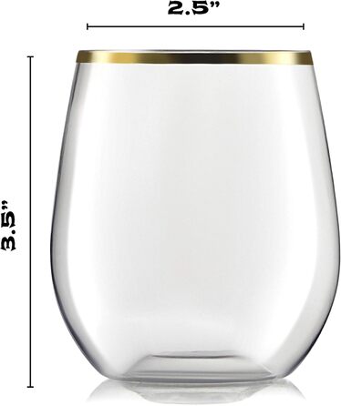 Пластиковые бокалы для вина без ножки 32 шт 340 мл CHATEAU FINE TABLEWARE