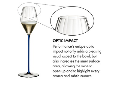 Бокал для шампанского 375 мл, синяя ножка, High Performance Riedel