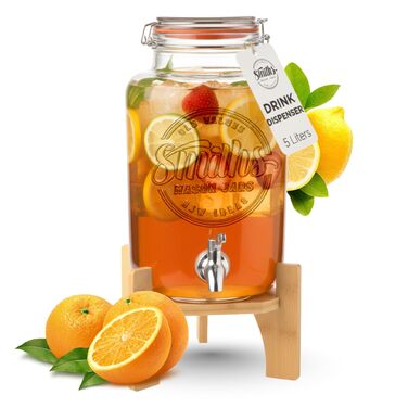 Скляний диспенсер для напоїв з краном 5 л Smiths Mason Jars