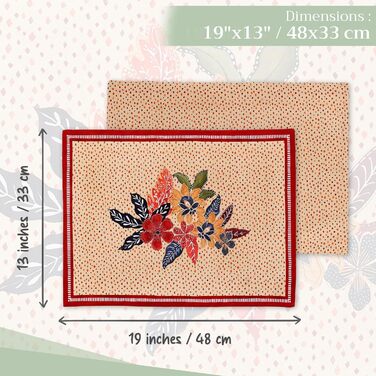 Бавовняні килимки, набір з 4 шт. , декоративні килимки, пасхальні килимки, що миються, для свят, вечерь, весни, літа (33 см x 48 см) (07 - Калахарі), 39Hermine, 100