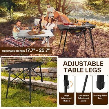 Складной стол для кемпинга и пикников черный Sportneer
