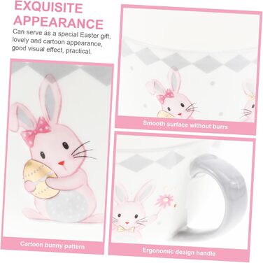 Керамічна тарілка для супу з візерунком кролика на Великдень NAMOARLY