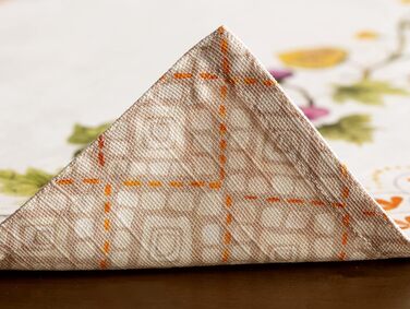 Бавовняні килимки для серветок, набір з 4 шт. , декоративні килимки для серветок, пасхальні килимки, що миються, для свят, вечерь, весни, літа (33 см x 48 см) (20 - Гарбузовий сад - Хмарно-кремовий), 39Hermine 100