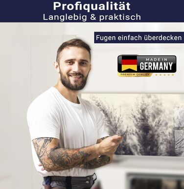 Кухонний фартух timalo зі скляним виглядом Акрилове скло 2 мм Бризкозахисна стіна для плити, скляний фартух, акрилові скляні стінові панелі, захисна панель для фартуха Бетонно-блакитно-сірий (60x52 см, 209- Пампасська трава)