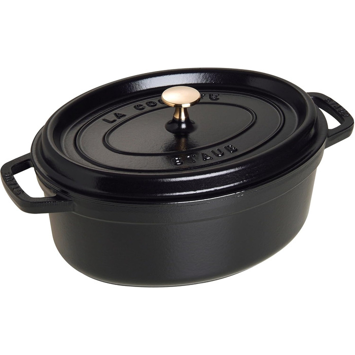 Чавунна жаровня/кокот STAUB, овальна 6,7 л, (29 см, чорна)