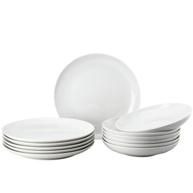Набір тарілок на 6 персон, 12 предметів, білий Cucina Bianca Thomas
