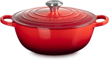 Чавунна каструля Le Creuset Signature, 26 см, 4,1 л, для всіх типів плит та індукції (Кишенево-червоний)