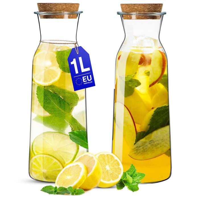 Набір скляних глечиків з кришками 2 шт 1 л KONZEPT