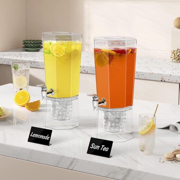 Диспенсер для напоїв 4л з краном та підставкою, 2 шт. Пластикові диспенсери для води, лимонаду, соку, напоїв з знімною підставкою для вечірок