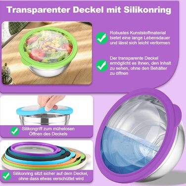 Набір мисок для змішування з нержавіючої сталі 5 шт Homikit