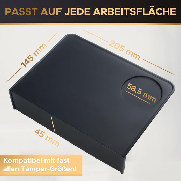 Килимок для трамбування силіконовий, чорний Barista Legends