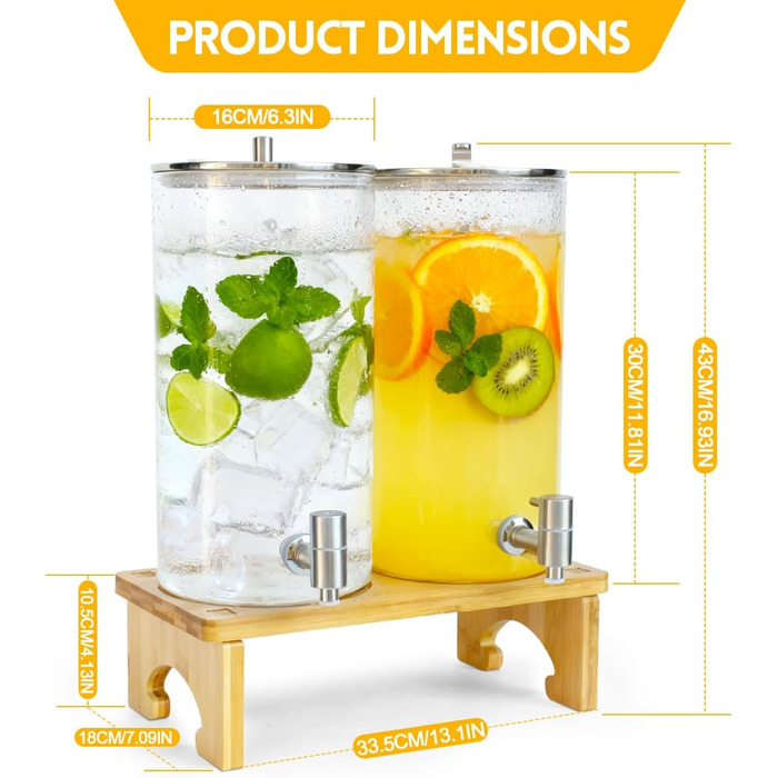 Диспенсеры для напитков со стойкой 2 х 6 л AIQII