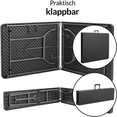 Стіл для кемпінгу 183 х 76 х 74 см Casaria