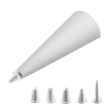 Кондитерський мішок 28 см та 5 пластикових насадок, кремово-білий Westmark