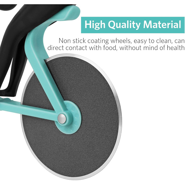 Резак для пиццы в виде велосипедиста с подставкой, сине-зеленый KUONIIY