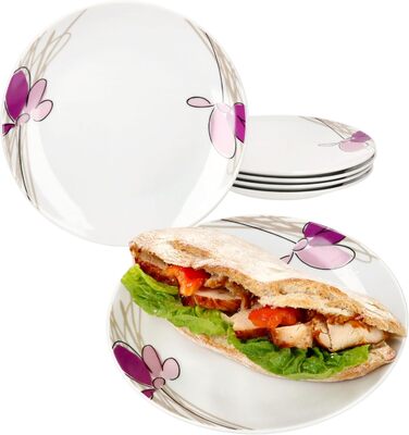 Набір із 6 тарілок з квітковим декором MamboCat