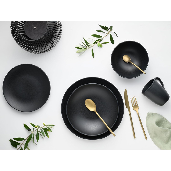 Набір посуду на 4 персони, 20 предметів, чорний Soft Touch Black Creatable