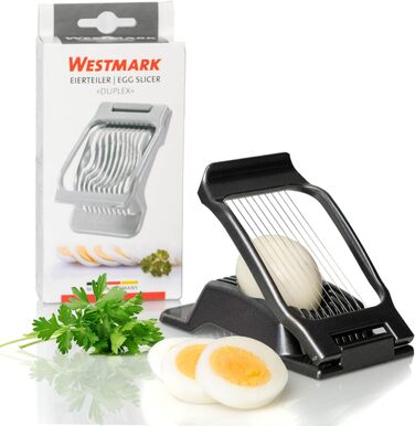Дровокол для яєць Westmark Duplex Special Dark Edition, індивідуально затиснуті ріжучі дроти з нержавіючої сталі, високоякісне спеціальне покриття, алюміній, антрацит, 1020226Z