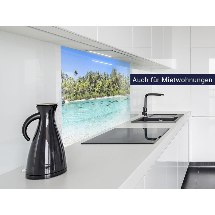 Кухонний фартух timalo зі скляним виглядом Північне море, очерет, захід сонця, океан, солома 2 мм акрилове скло Бризокості для плити, кухонний скляний фартух, акрилова скляна настінна панель, захисна панель для фартуха (220 x 58 см, 301- Морський)