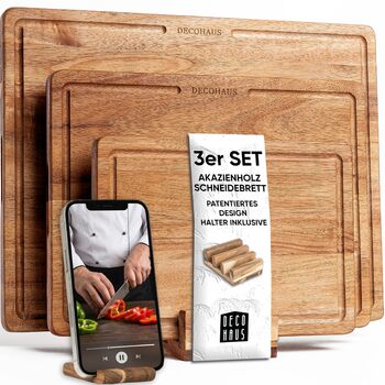 Набір обробних дощок з натурального акацієвого дерева 3 шт Deco haus