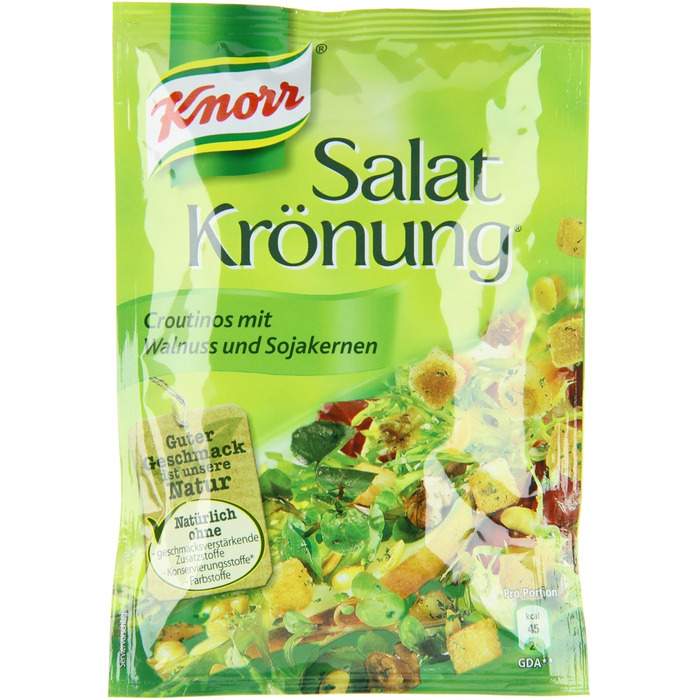 Салатні крутони Knorr з цибулею для смачного салату без додавання підсилювачів смаку 20 шт. 25 г (25 г (2 шт.))