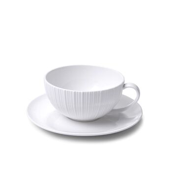 Кружка с блюдцем Fissman ELEGANCE WHITE 250 мл (9383)