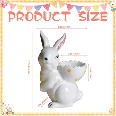 Набір із 2 порцелянових стаканчиків для яєць на Великдень, керамічні стаканчики для яєць у формі кролика, кумедні, креативні тарілки для пасхальних яєць у формі кролика, можна мити в посудомийній машині, підставка для варених яєць, великодні подарунки (C 