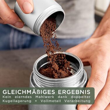 Ручная кофемолка из нержавеющей стали с деревянной ручкой WALDWERK