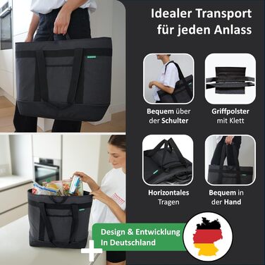 Велика складна термосумка 30 л темно-сіра COTTARA